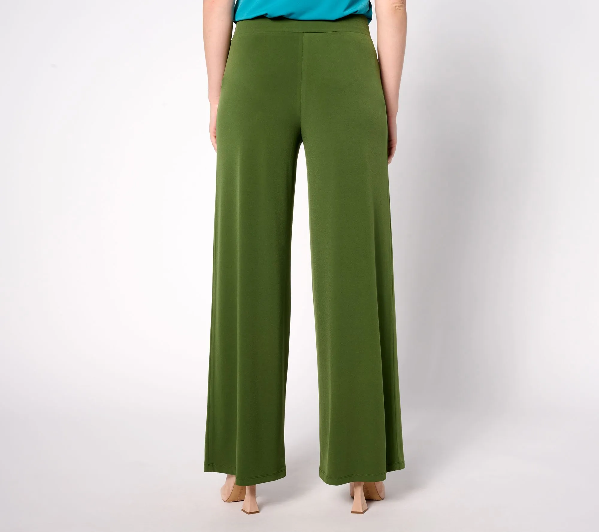 "As Is" Susan Graver Regular Liquid Knit Wide-Leg Pants