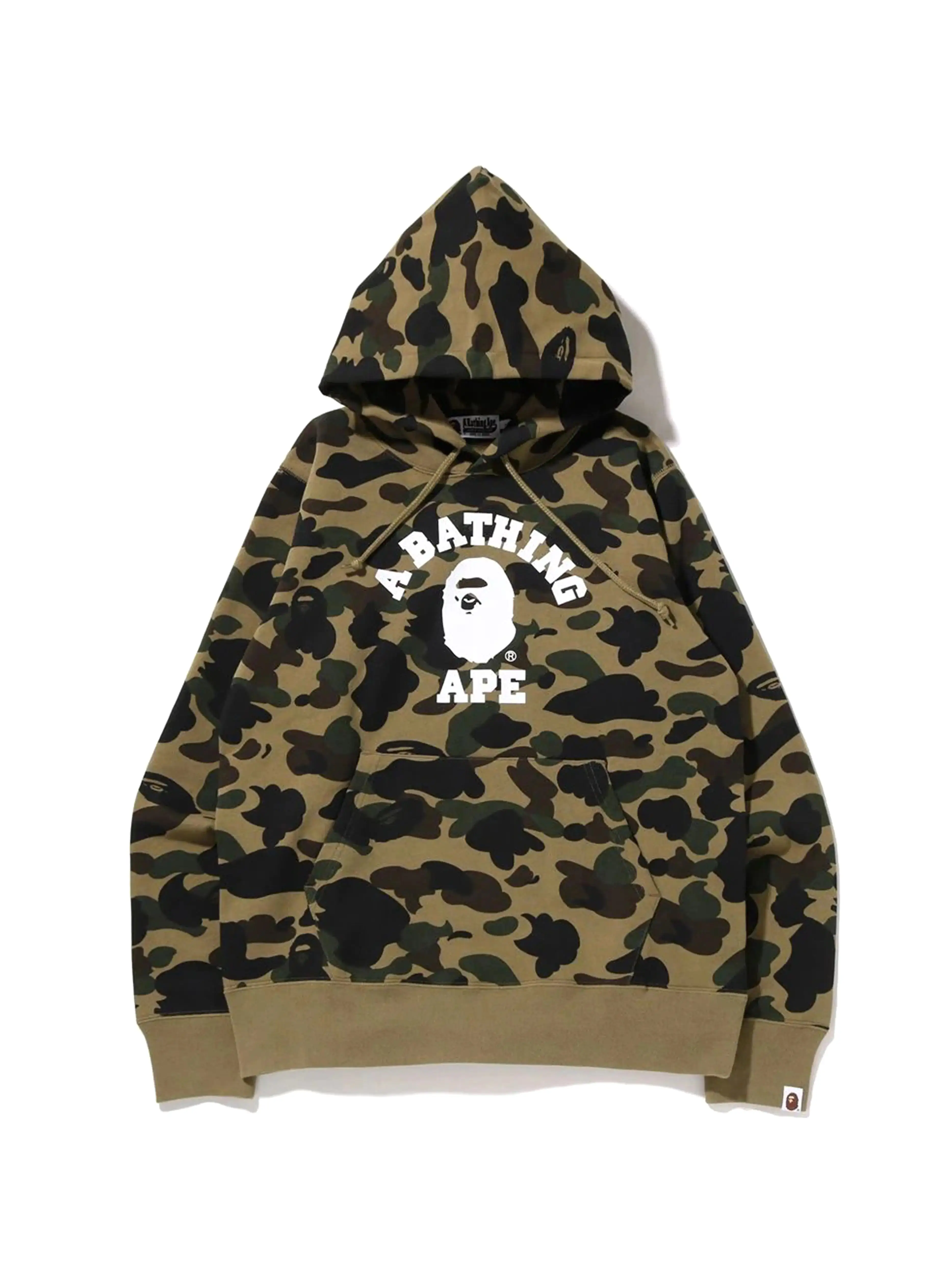 A Bathing Ape 1st Camo College Pullover Hoodie Green