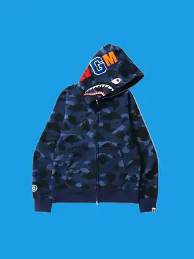 A Bathing Ape Color Camo Shark Full Zip Hoodie (SS23) Navy