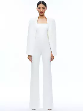 Alice + Olivia - Nova Cape Jumpsuit - Ecru