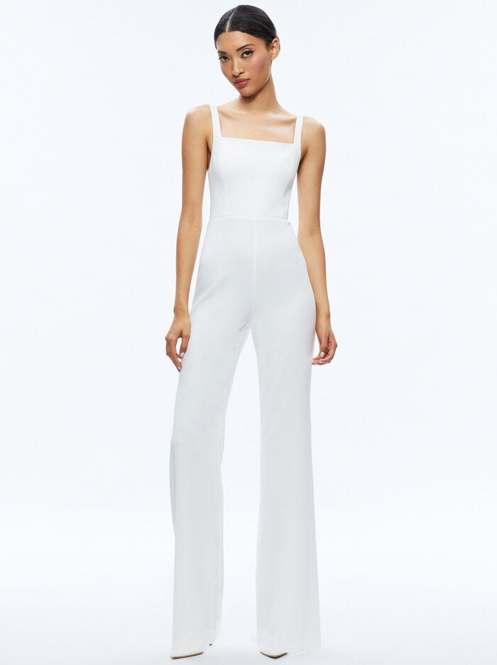 Alice + Olivia - Nova Cape Jumpsuit - Ecru