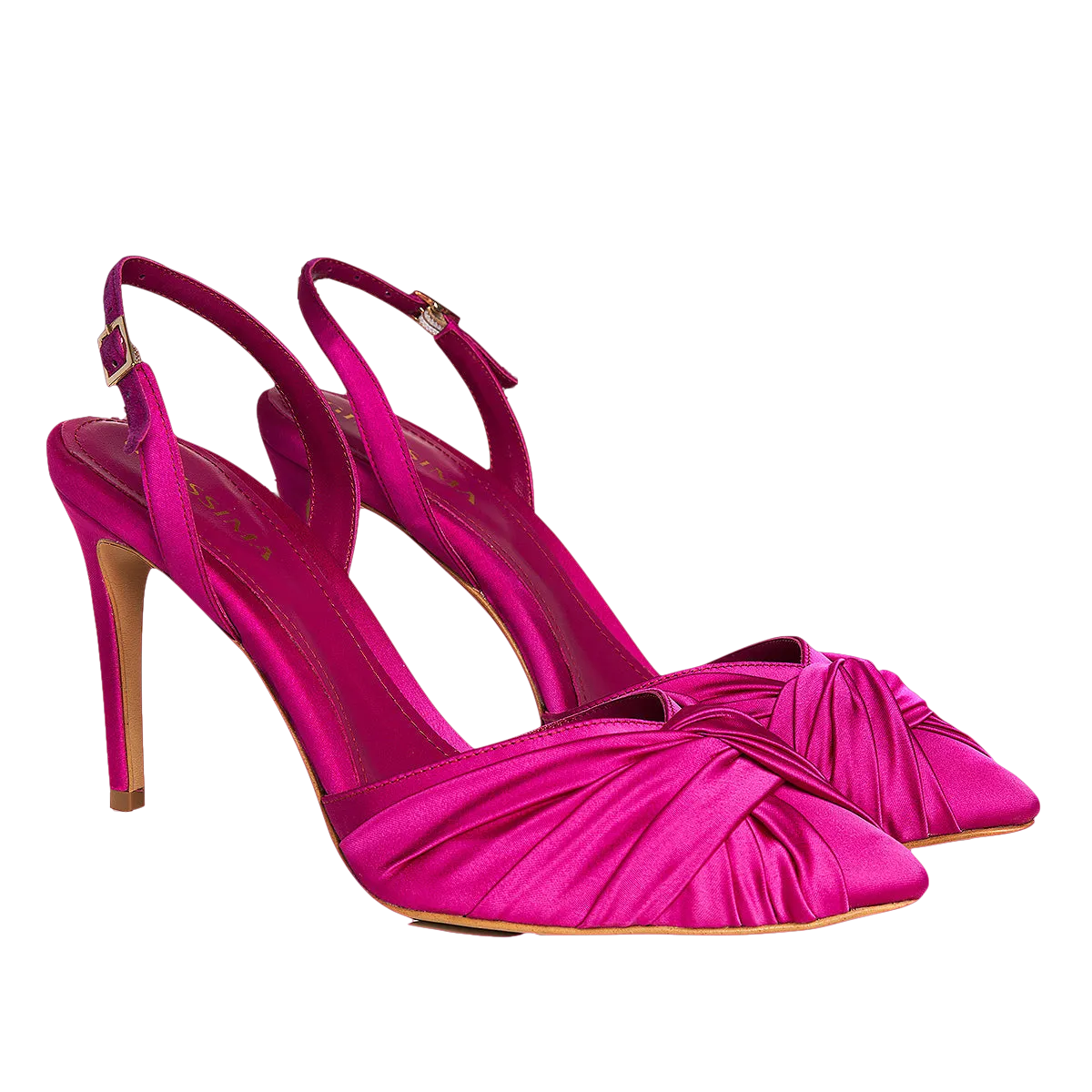 Ana Hot Pink Satin Slingbacks