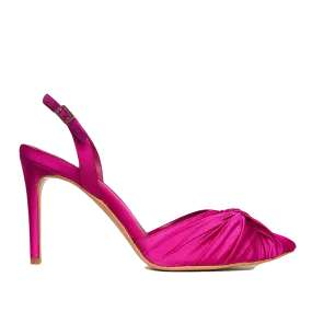 Ana Hot Pink Satin Slingbacks