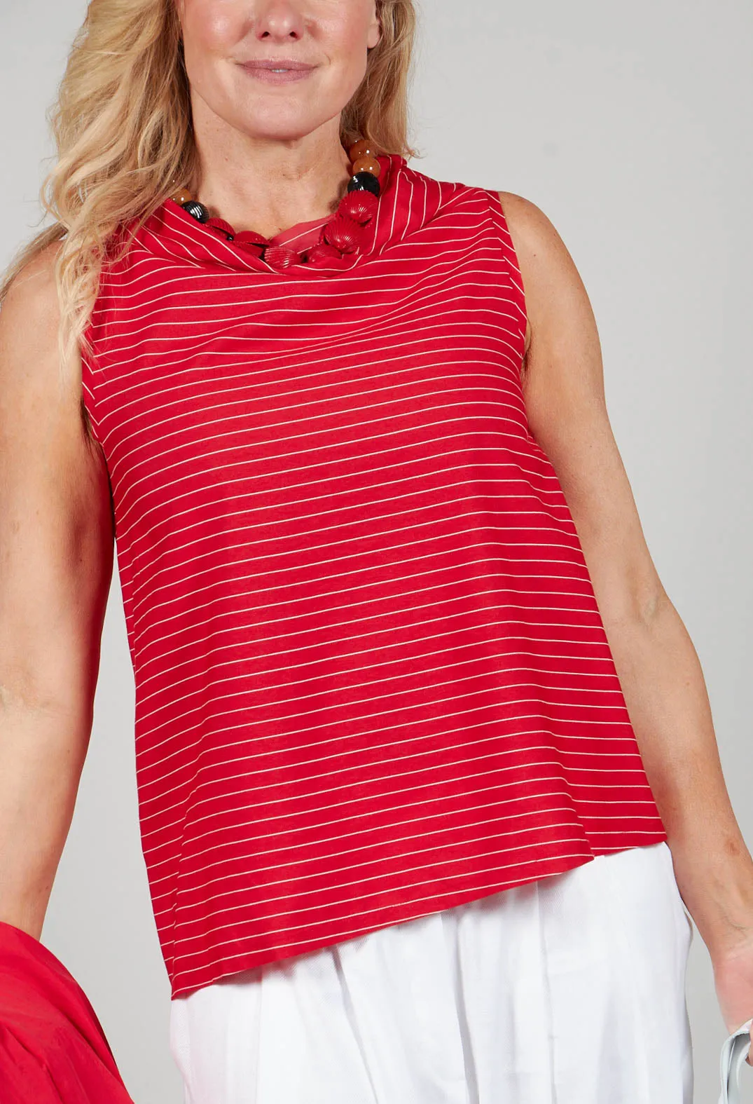 Asymmetrical Vest in Rosso