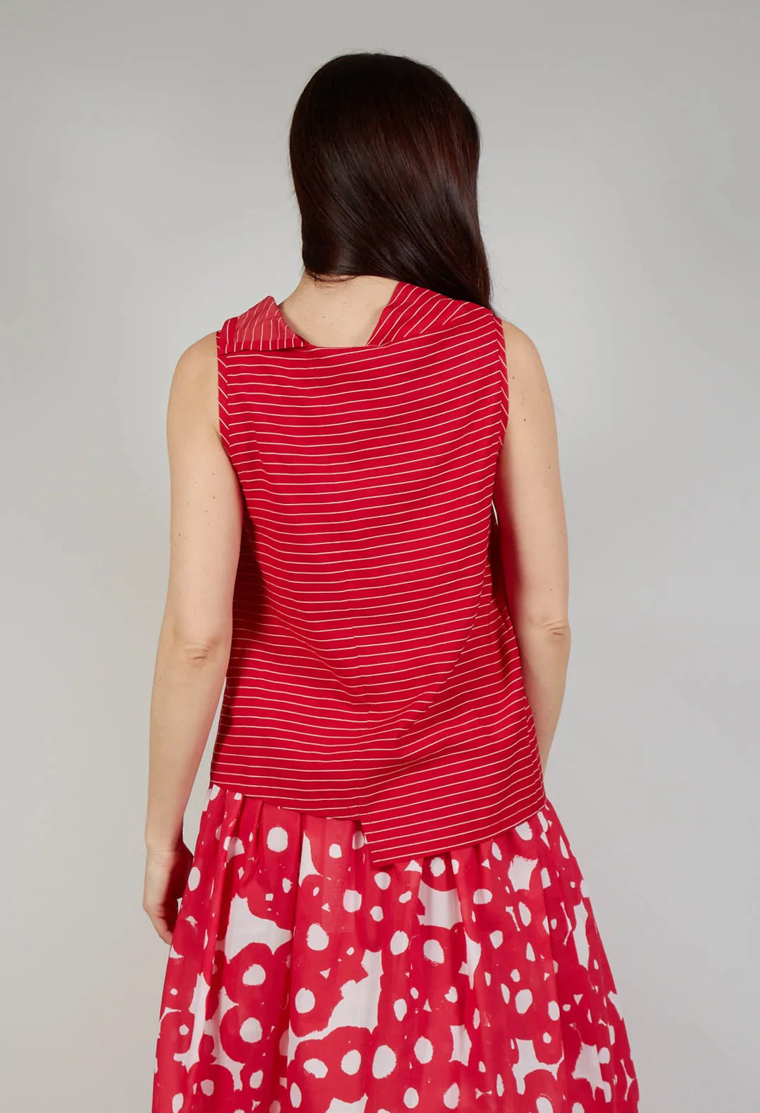 Asymmetrical Vest in Rosso