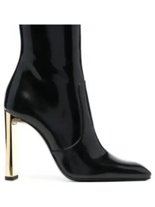 Auteuil Leather Heels Middle Boots Black