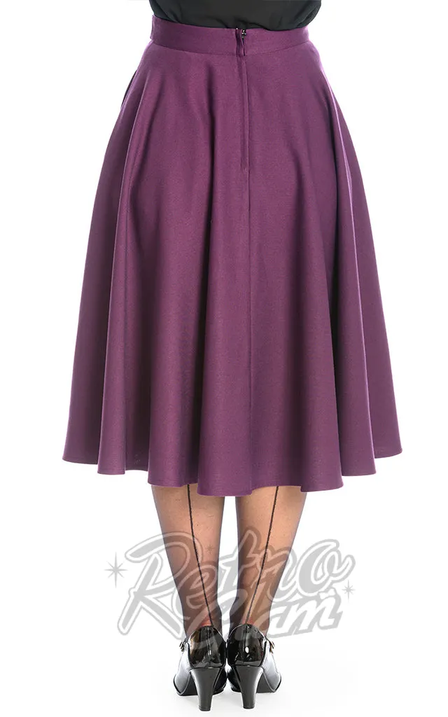 Banned Di Di Swing Skirt in Aubergine - 2XL left only