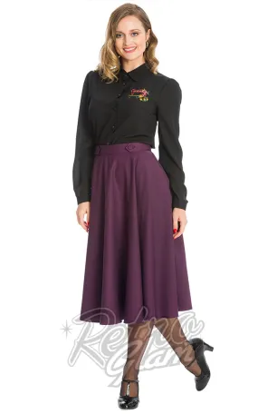 Banned Di Di Swing Skirt in Aubergine - 2XL left only