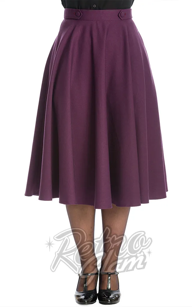 Banned Di Di Swing Skirt in Aubergine - 2XL left only