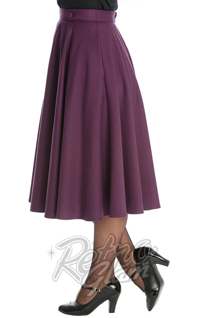 Banned Di Di Swing Skirt in Aubergine - 2XL left only