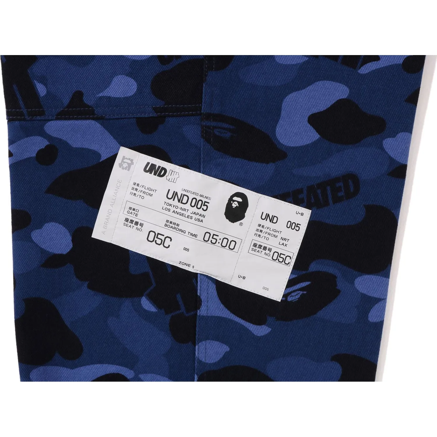 BAPE X UNDEFEATED COLOR CAMO FLANNEL PANTS MENS