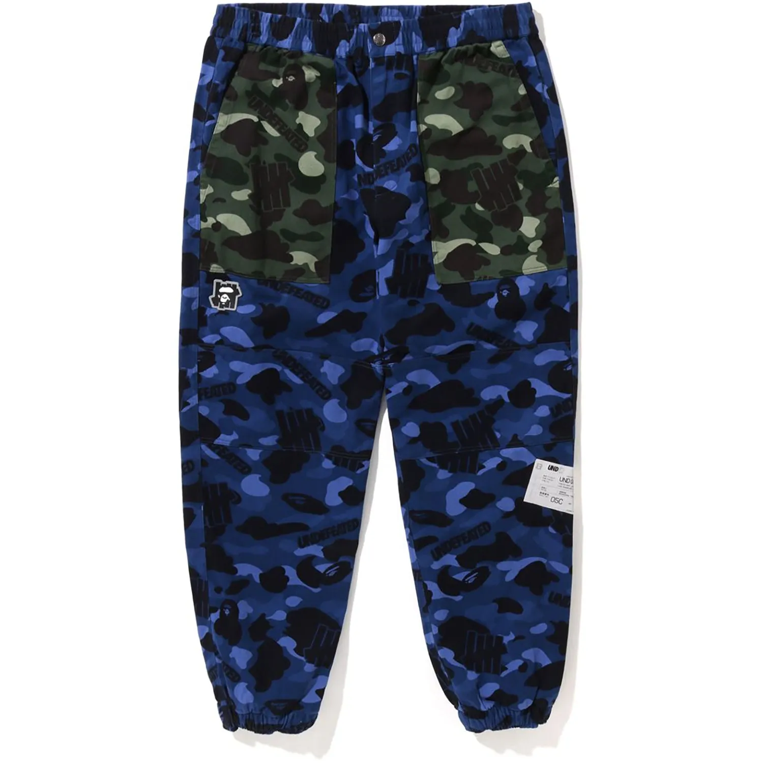 BAPE X UNDEFEATED COLOR CAMO FLANNEL PANTS MENS