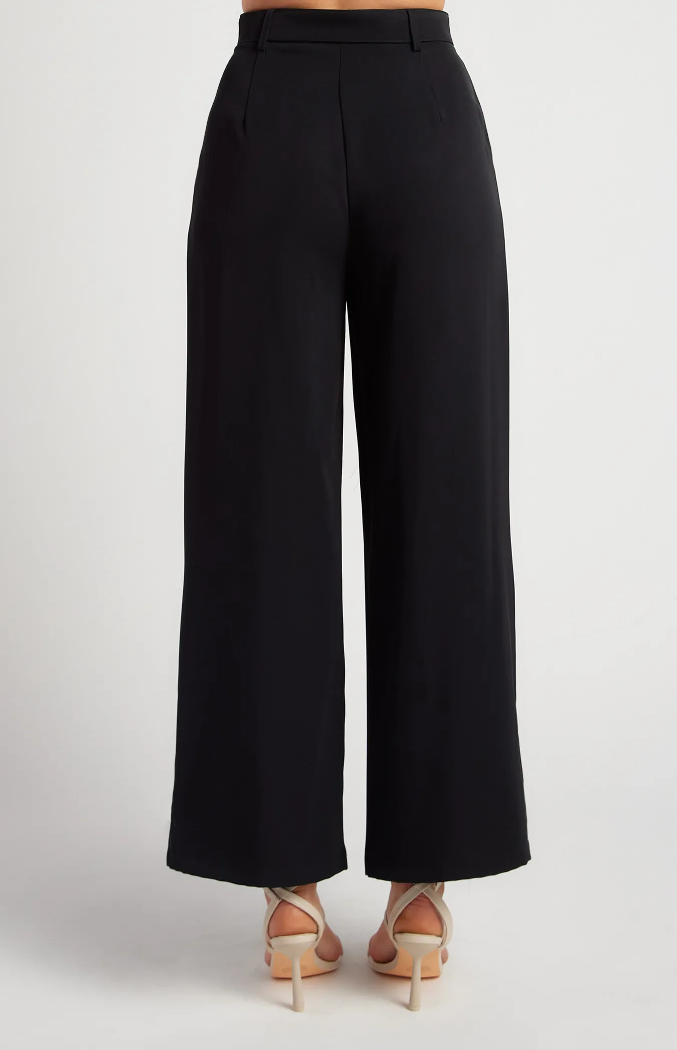 Belt Detail Wide Leg Pants (SPA474B)