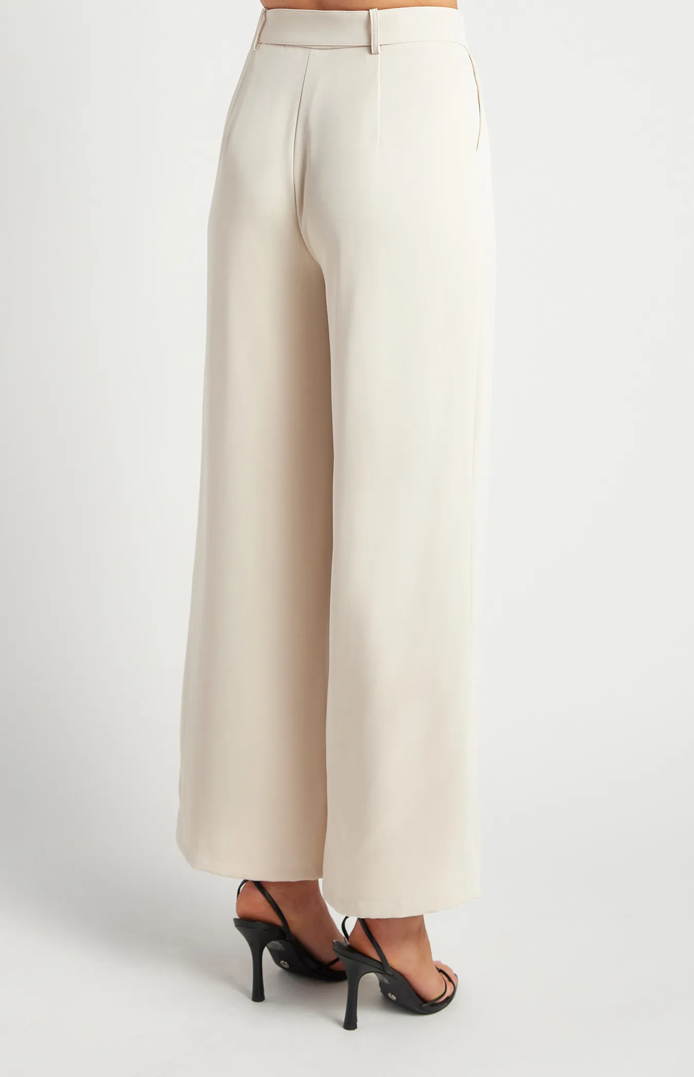 Belt Detail Wide Leg Pants (SPA474B)