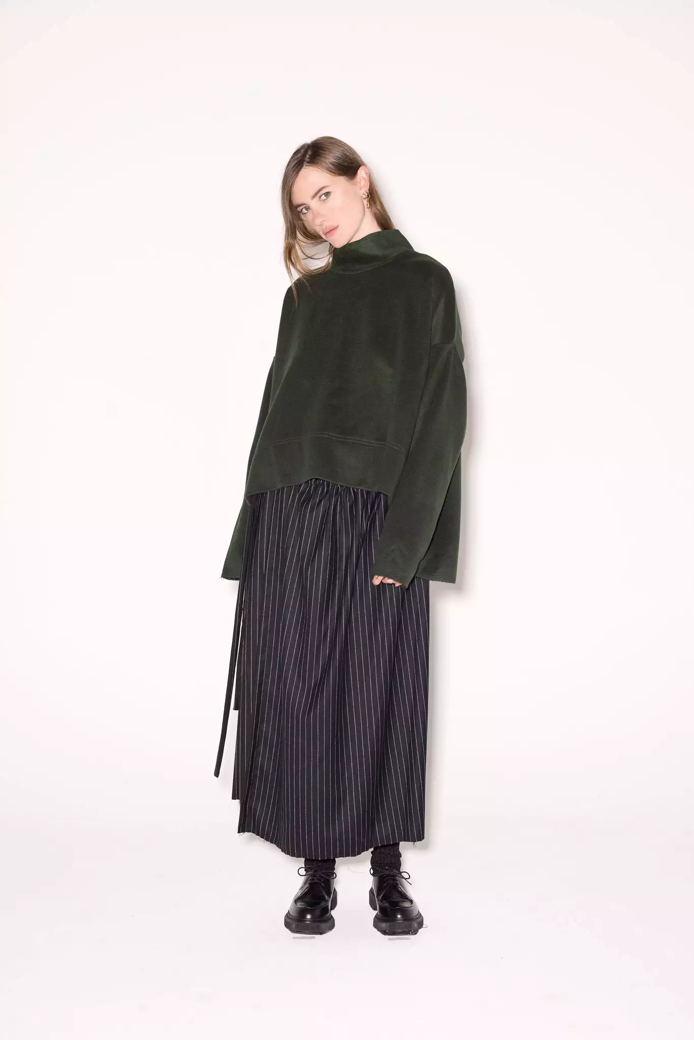 Breathe Skirt | Black Pinstripe