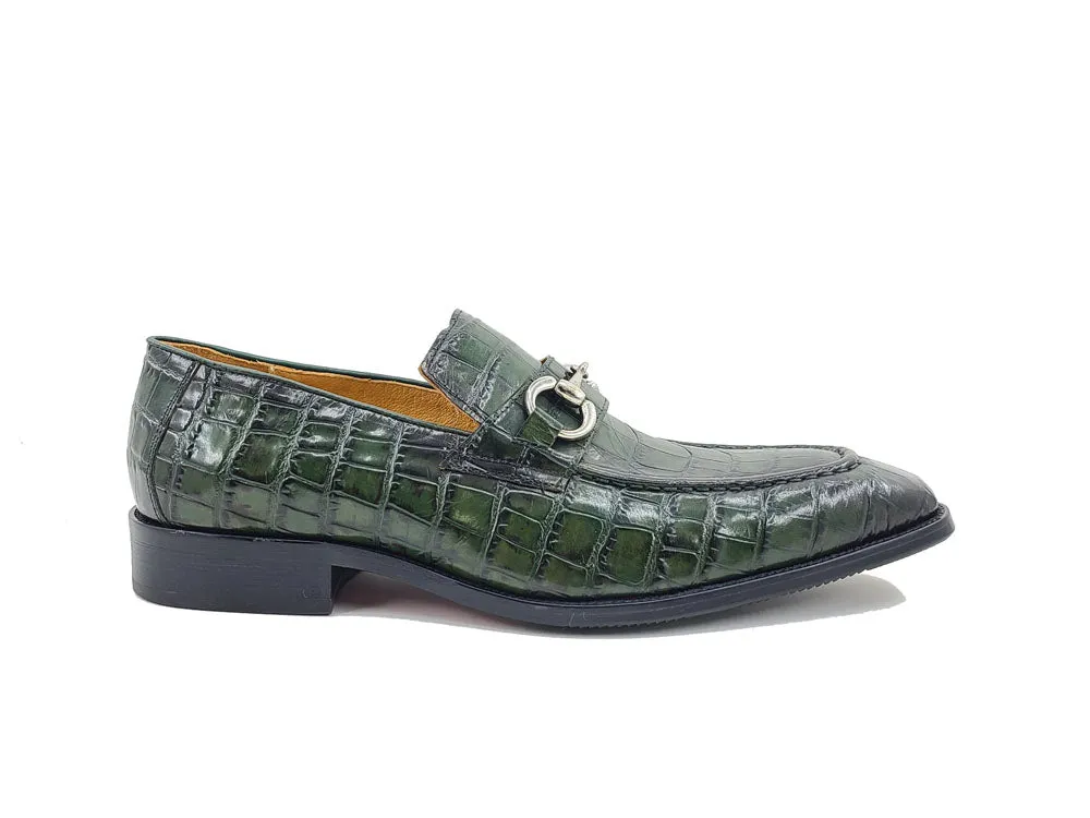 Buckle Loafer w Gator Embossed Leather