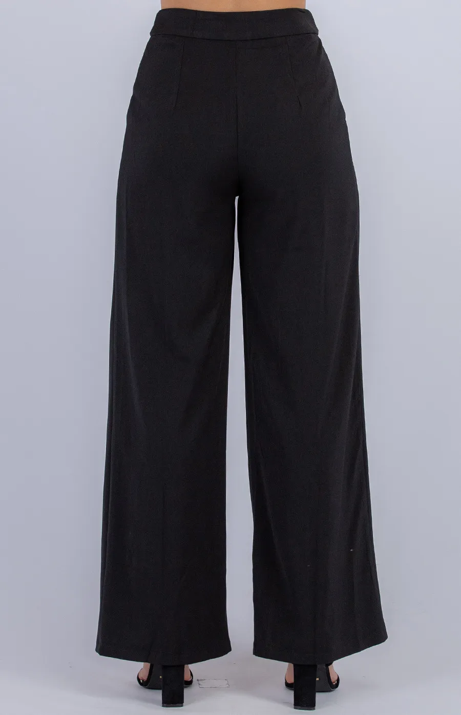 Button Detail Wide Leg Pants (APA837A)