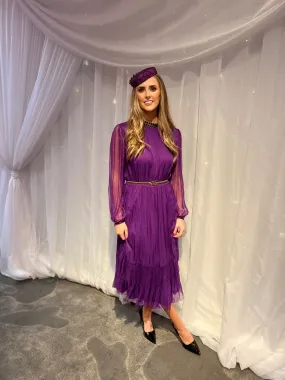 Cadbury’s Purple silk chiffon Dress In Store