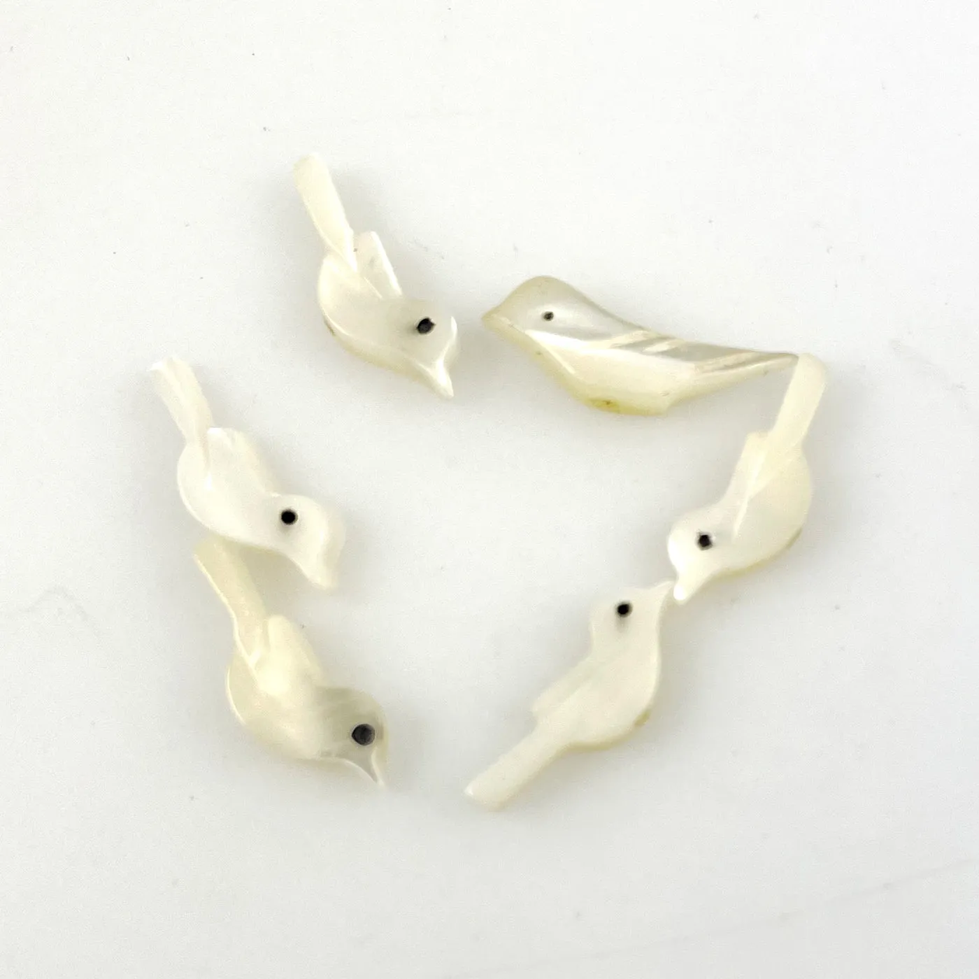 Carved Mother of Pearl Fetish Bird Beads