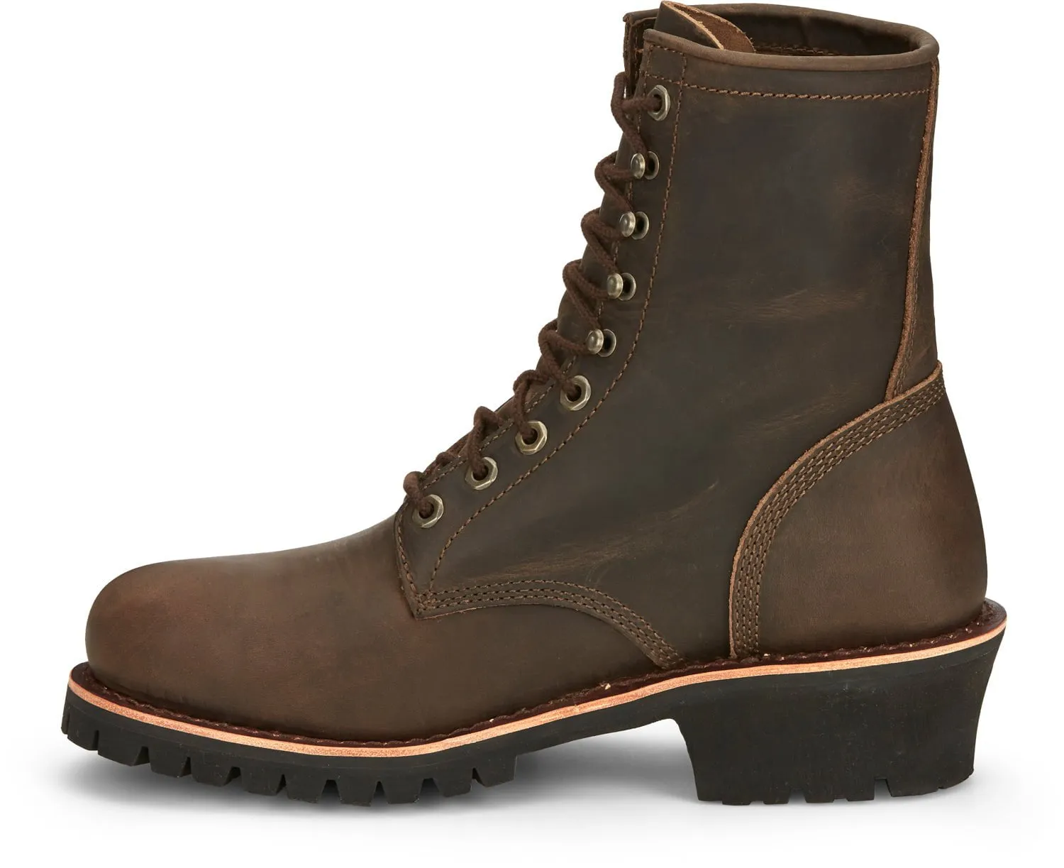 Chippewa Mens Classic 2.0 8in Logger ST Chocolate Apache Leather Work Boots