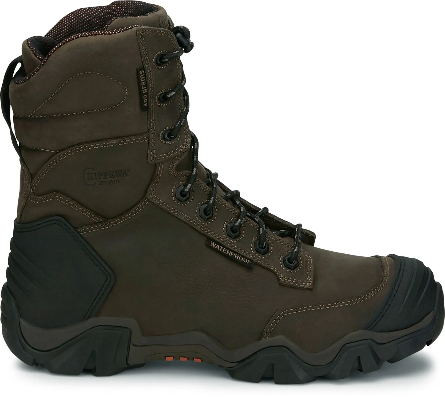 Chippewa Mens Cross Terrain 8in WP CT Hiker 400g Graphite Leather Work Boots