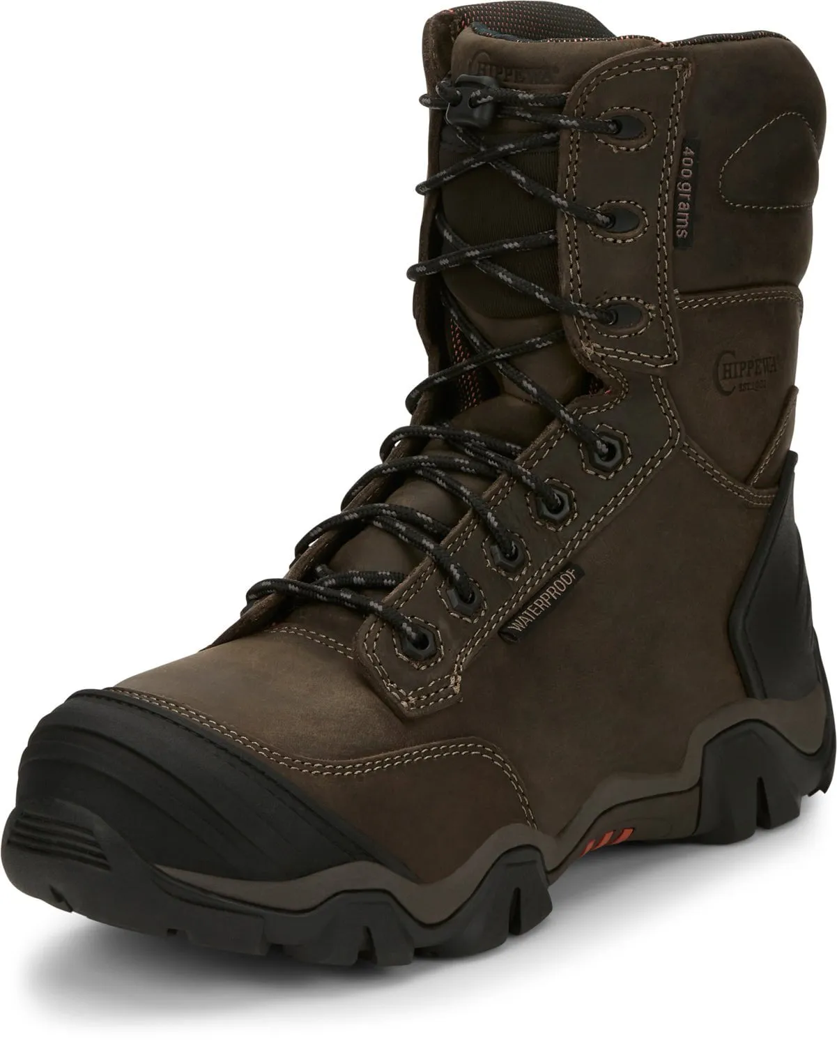 Chippewa Mens Cross Terrain 8in WP CT Hiker 400g Graphite Leather Work Boots