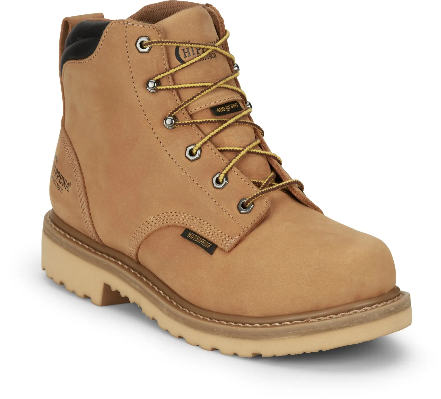 Chippewa Mens Northbound 6in WP 400G Wheat Leather Work Boots