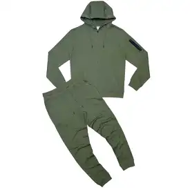 Civilized Basic Double Jersey Tech Hoodie Set (Olive) CV100