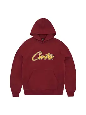 Corteiz Satin Applique Allstarz Hoodie Maroon