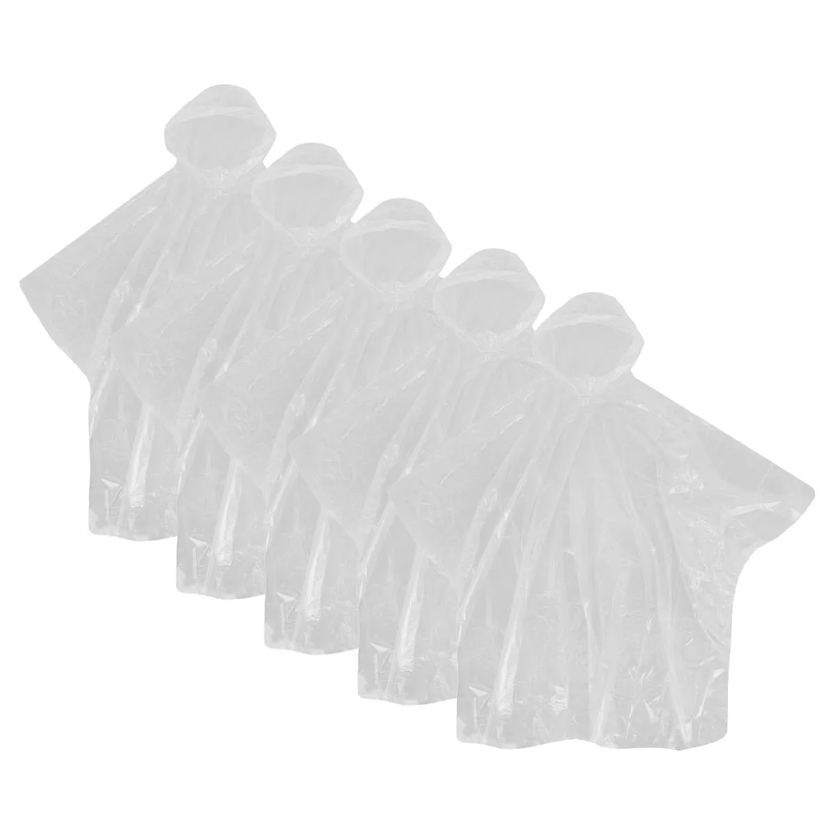 CTM Adult Disposable Rain Ponchos (Pack fo 5)