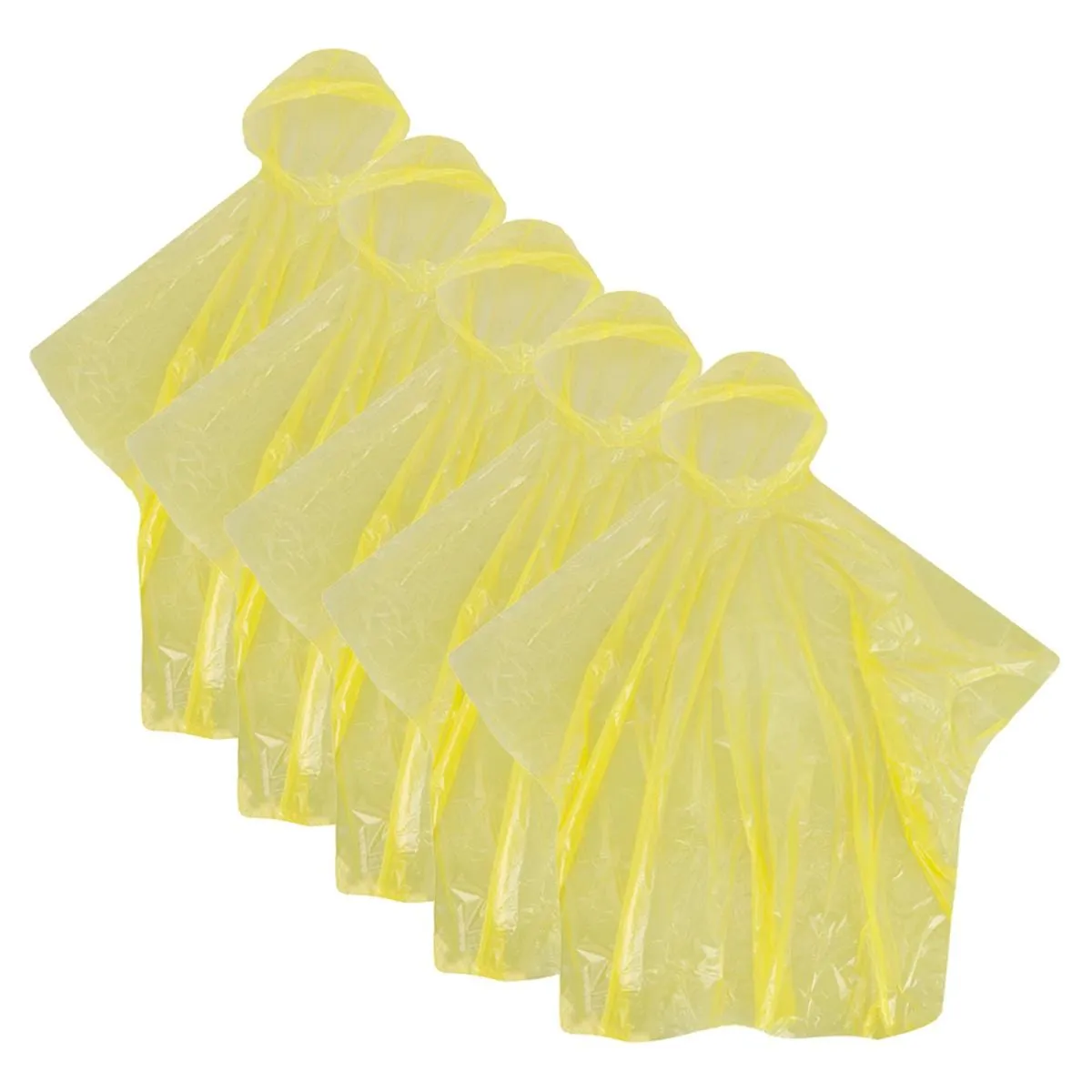 CTM Adult Disposable Rain Ponchos (Pack fo 5)