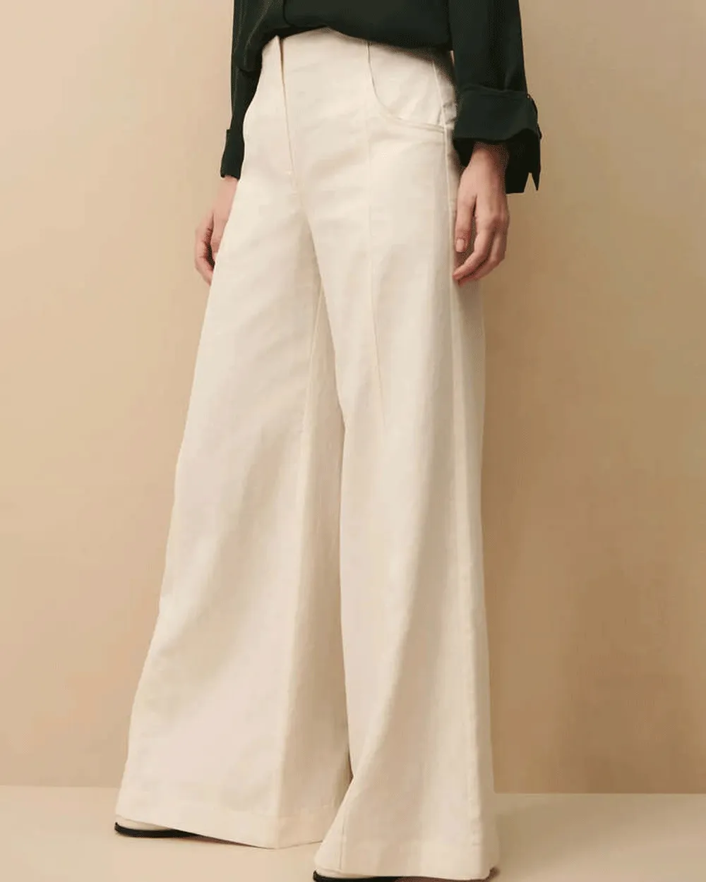 Demi Linen Pant in Bone