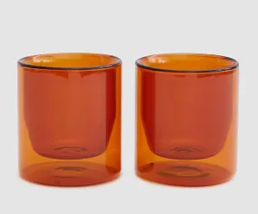 Double Wall Amber Glass Set {6 Oz.}