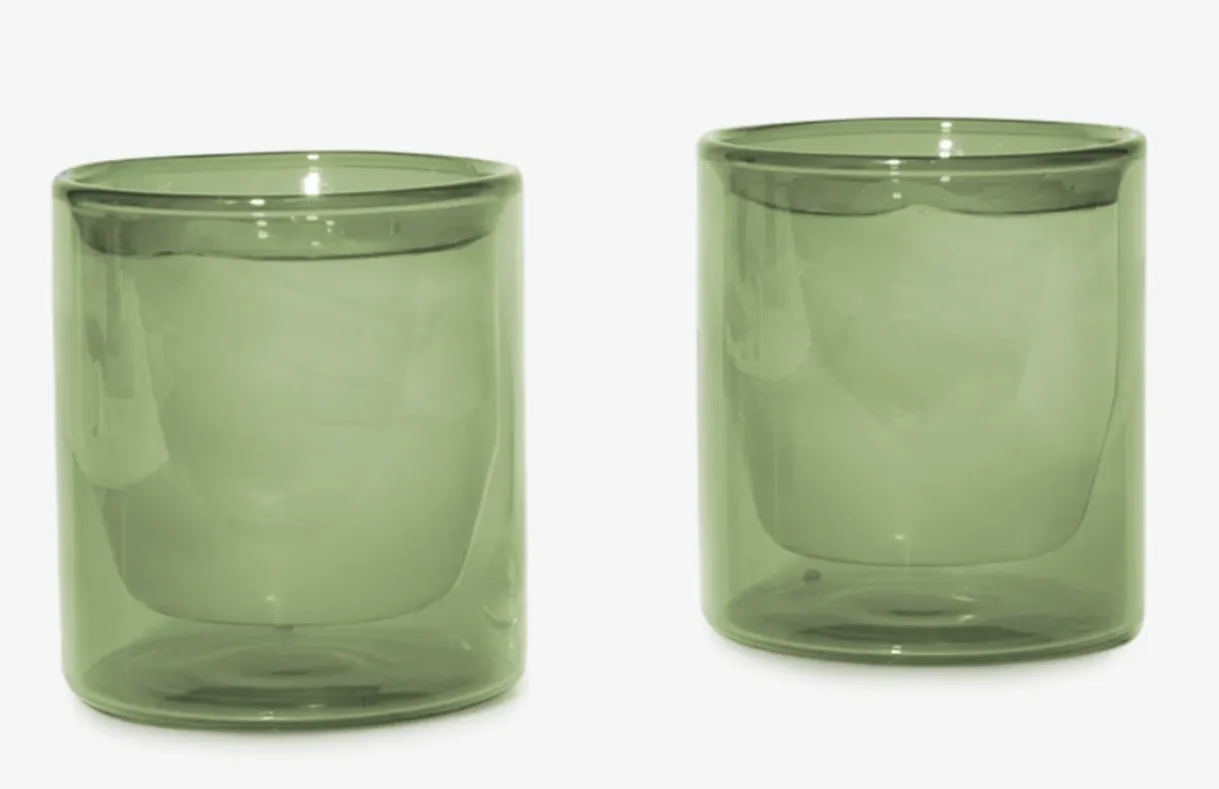 Double Wall Verde Glass Set {6 Oz.}