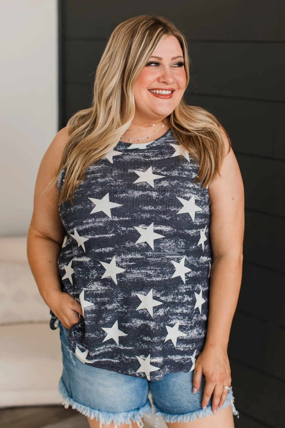 Dream About The Stars Tank Top- Navy