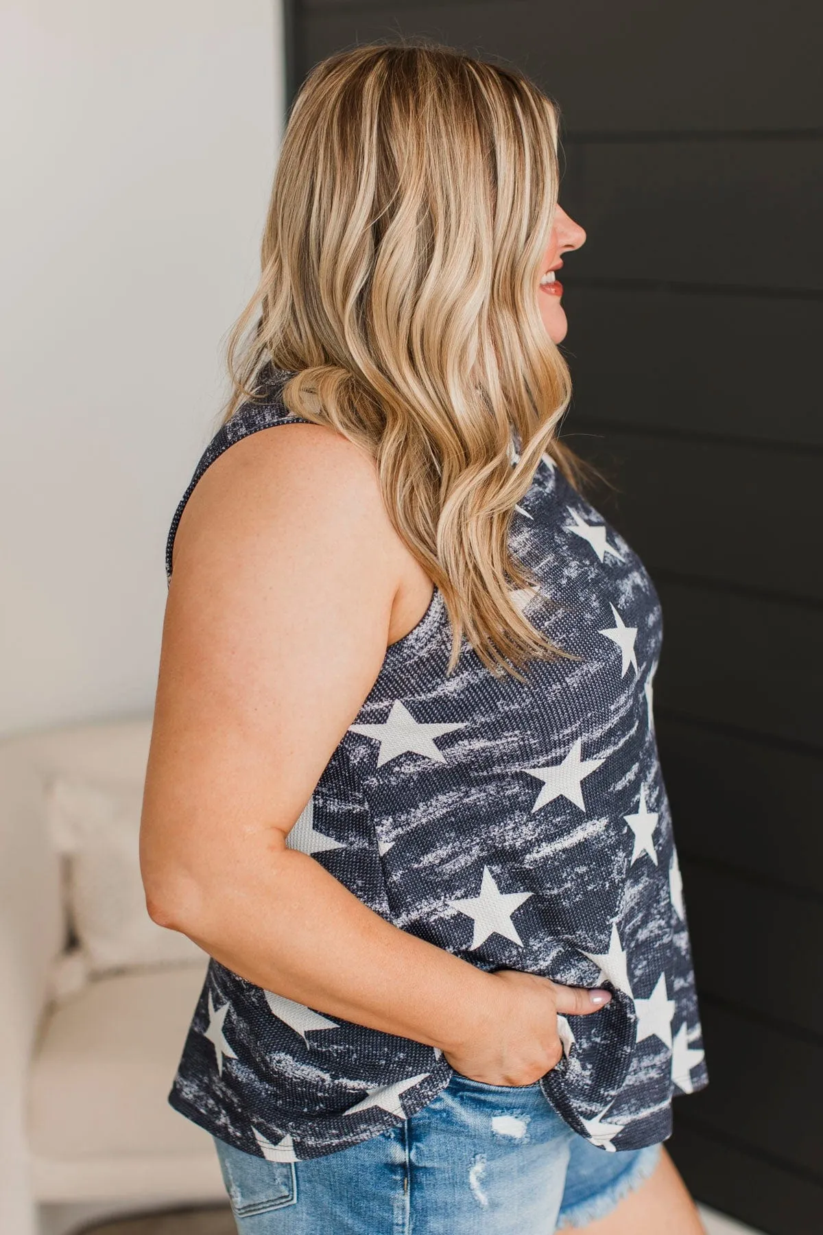 Dream About The Stars Tank Top- Navy