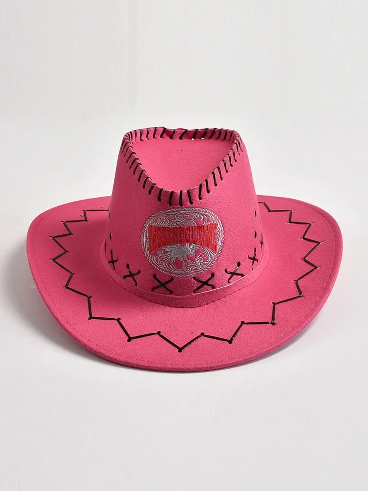 Fashion Men Women Vintage Western Cowboy Cowgirl Jazz Hats Panama Party Dress Cap