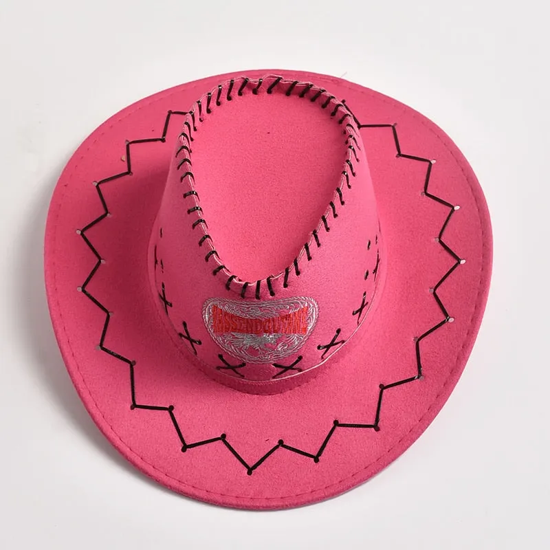 Fashion Men Women Vintage Western Cowboy Cowgirl Jazz Hats Panama Party Dress Cap