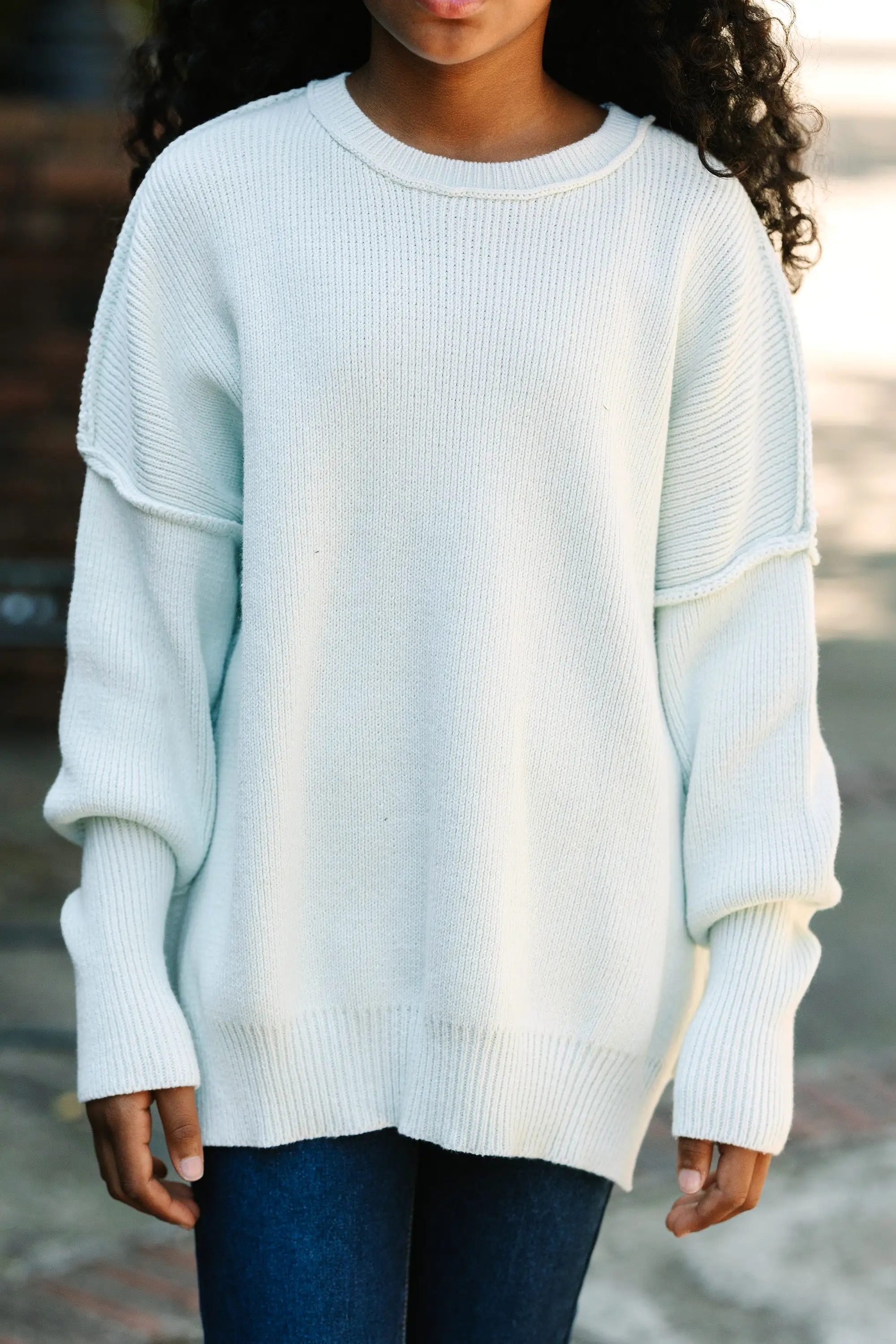 Girls: Give You Joy Mint Green Sweater