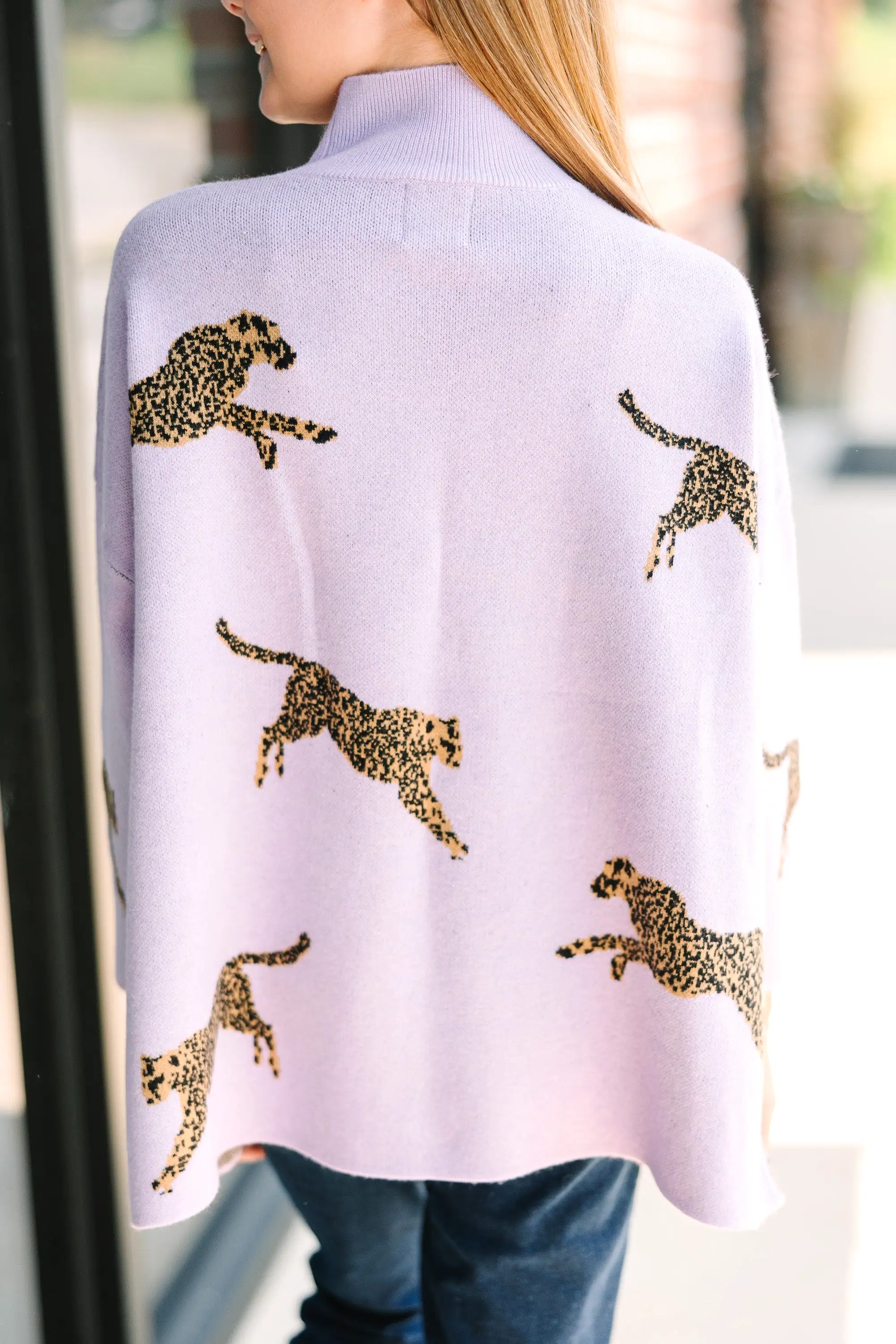 Girls: Quick Decisions Lavender Cheetah 3/4 Sleeve Sweater