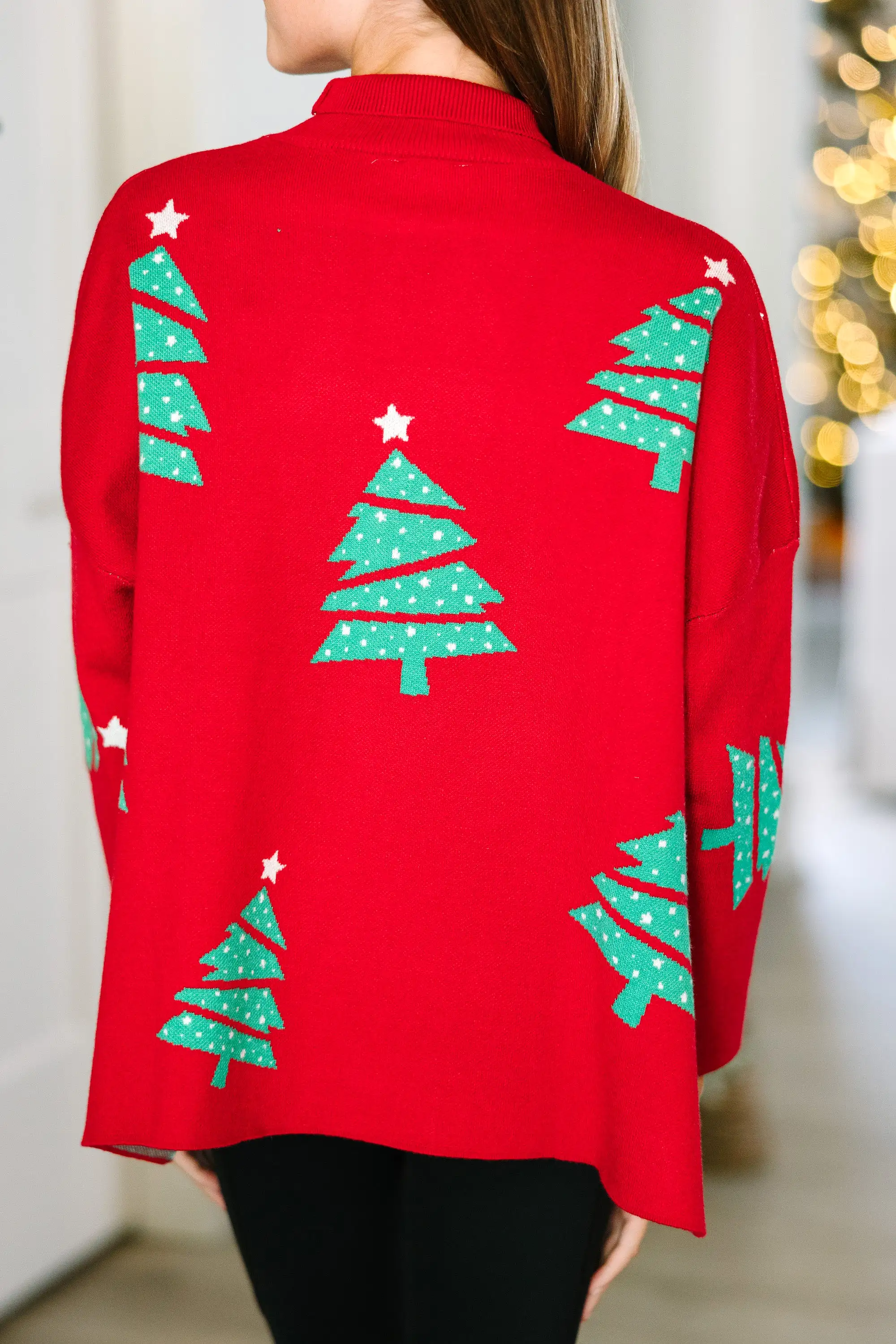 Girls: Quick Decisions Red Christmas Tree Sweater