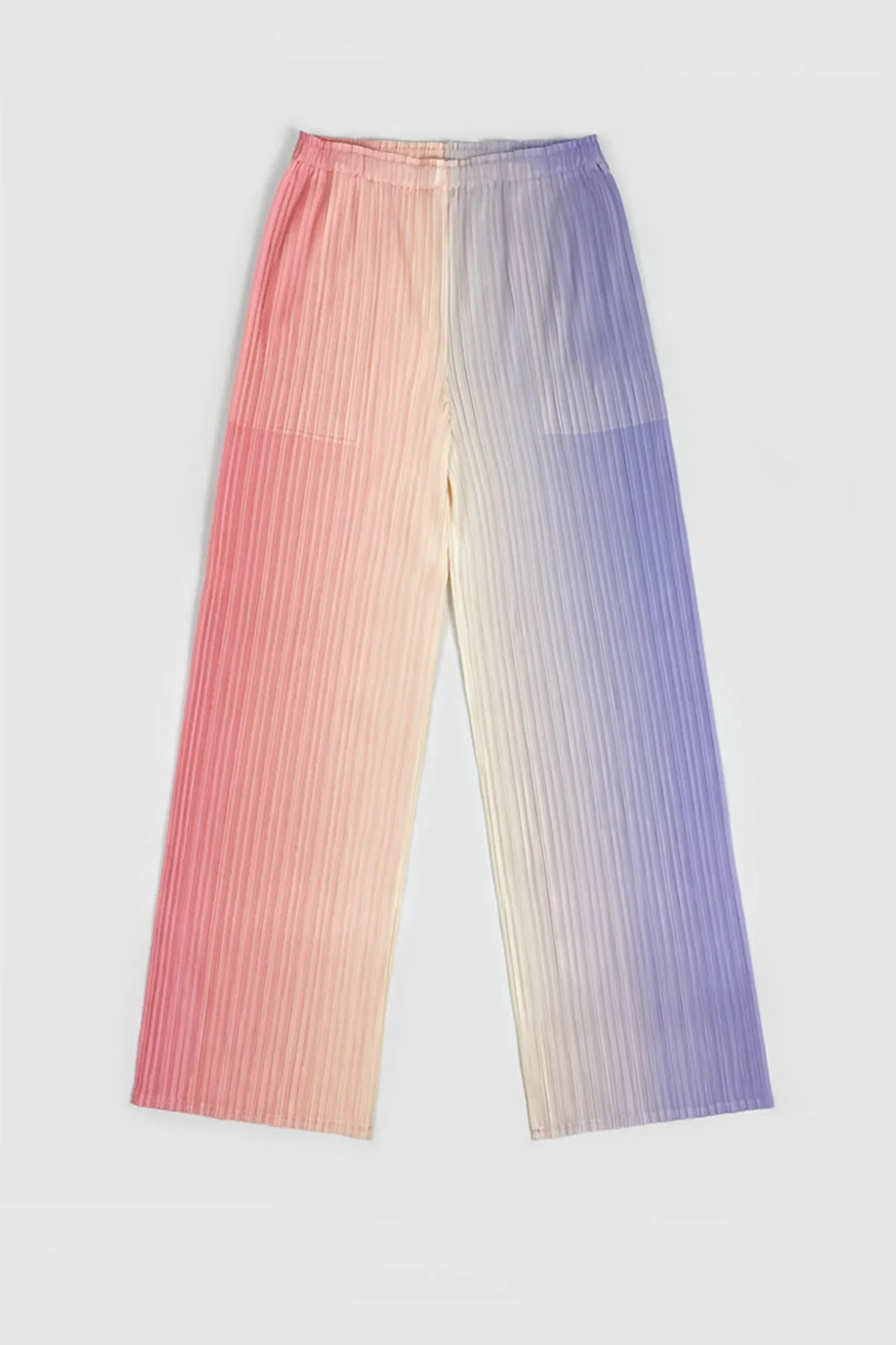 Gradient Full Pleated Irregular Top & Wide Leg Pants