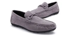 Grey Suede Mens Casual Loafers Flats Shoes