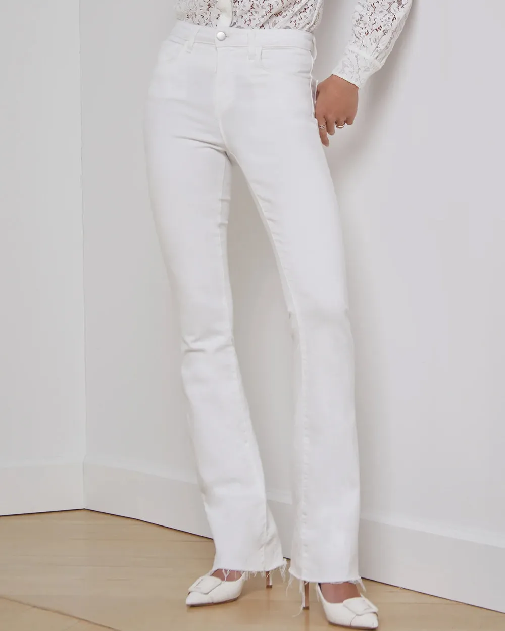 High Rise Ruth Straight Jean in Blanc