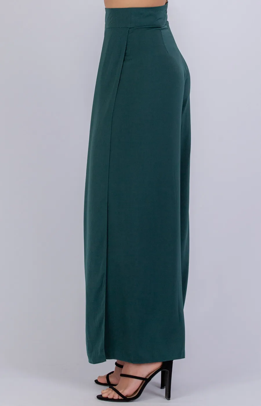 High Waist Wide Leg Pants with Hidden Split (SPA327A) 