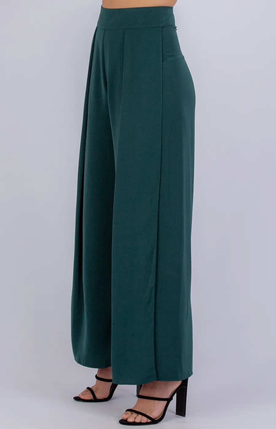 High Waist Wide Leg Pants with Hidden Split (SPA327A) 