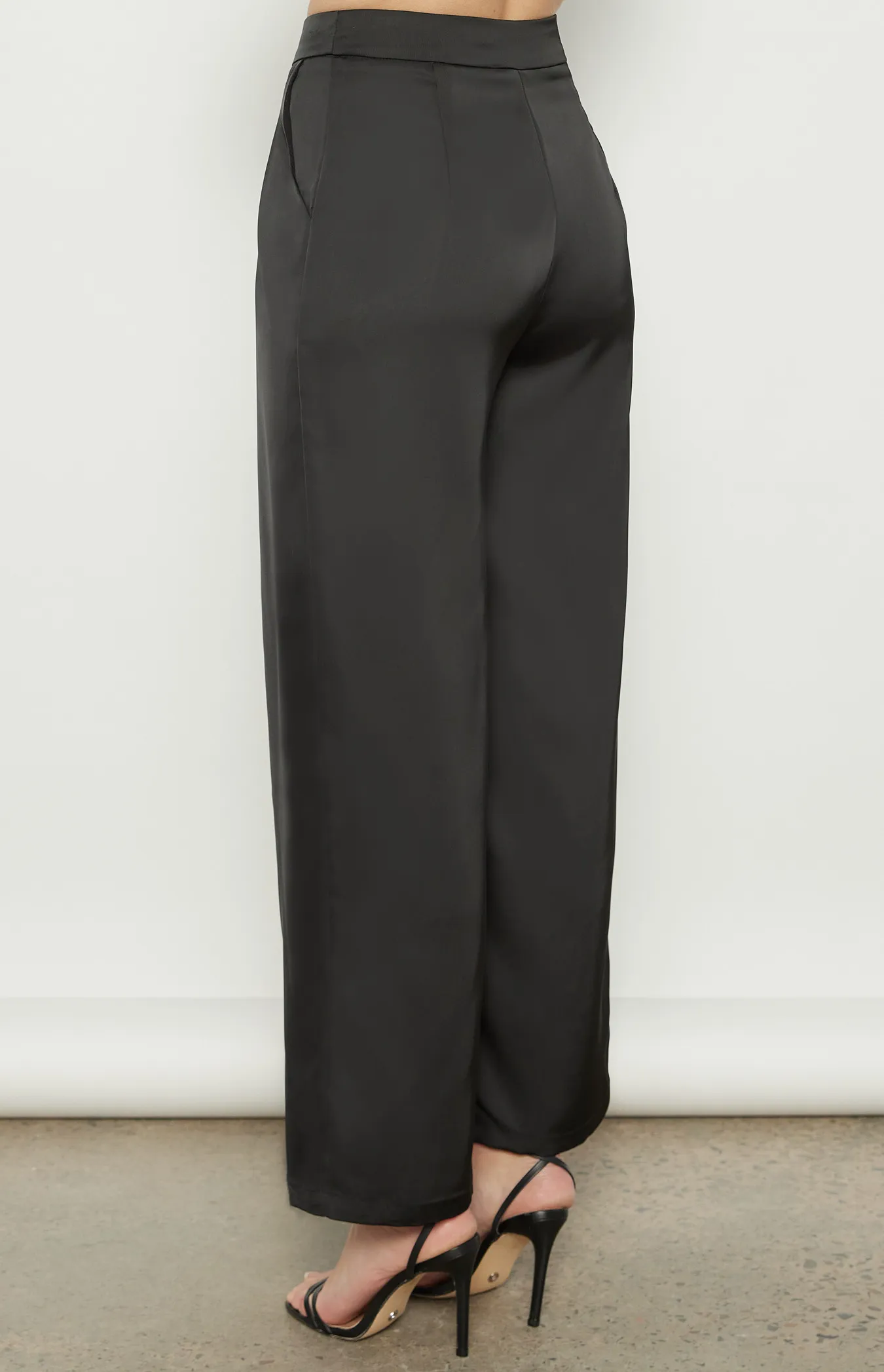 High Waisted Satin Wide Leg Pants (WPA273B)