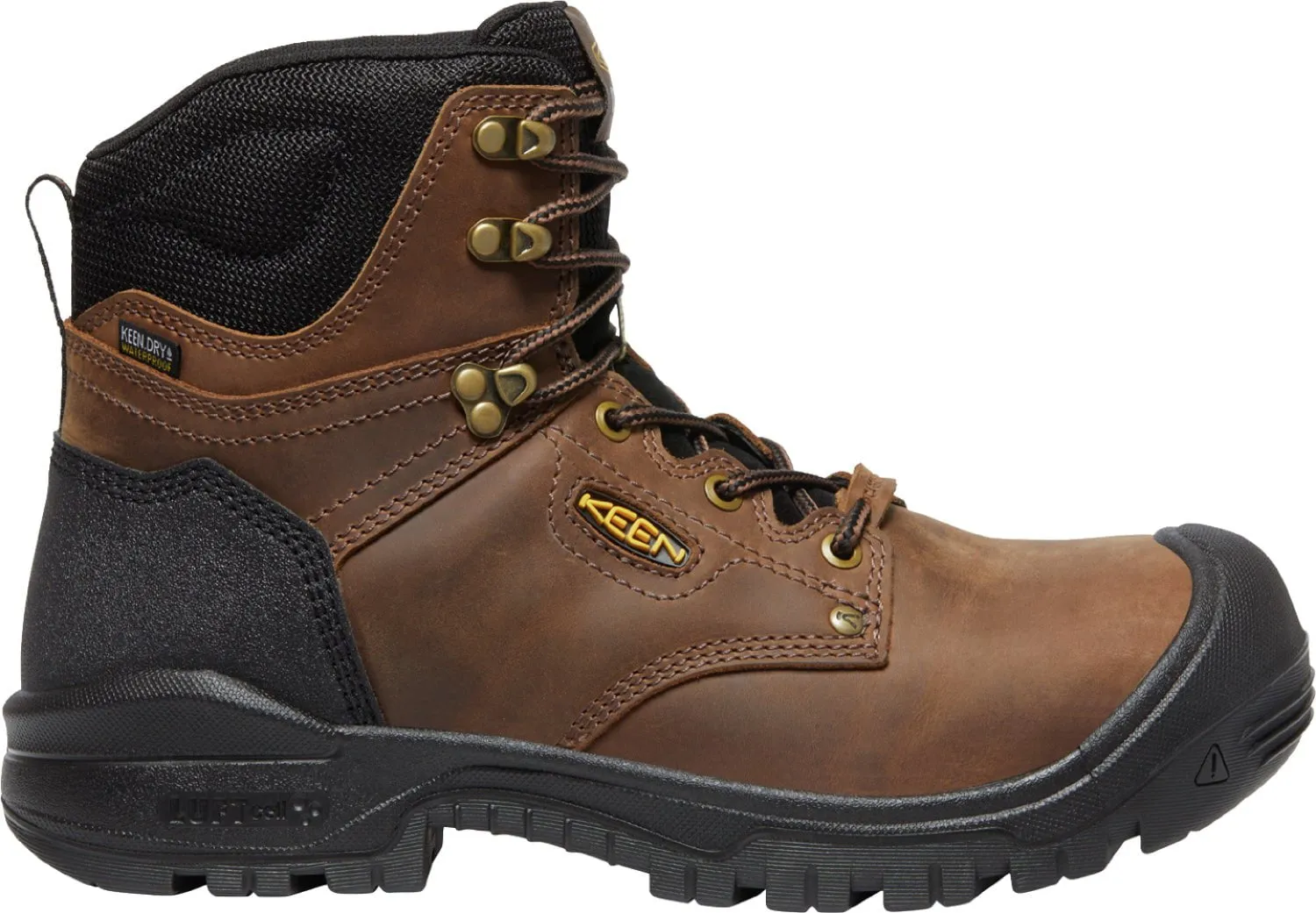 Keen Utility Mens Independence 6in WP Dark Earth/Black Leather Work Boots