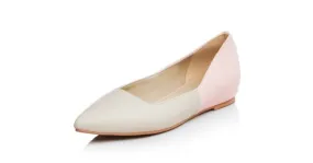 Khaki Pink Point Head Loafers Flats Shoes