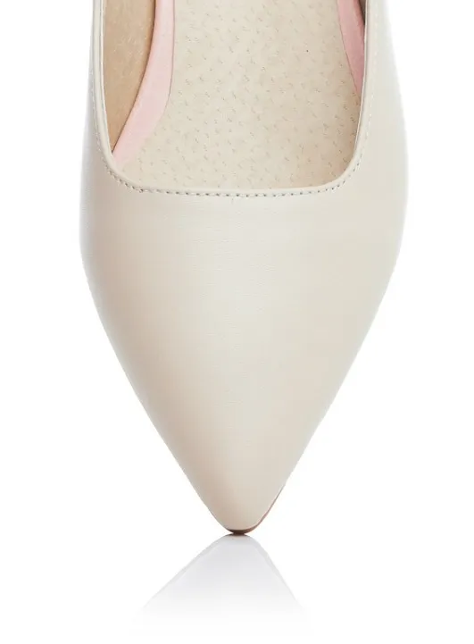 Khaki Pink Point Head Loafers Flats Shoes